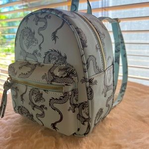 Japanese styled dragon mini backpack! Mint green with tags!